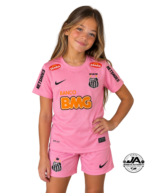 Retro 12/13 Kids Santos Away Pink Jersey