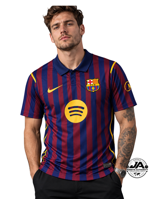 27/28 Barcelona Home Blue Burgundy Stripes Jersey
