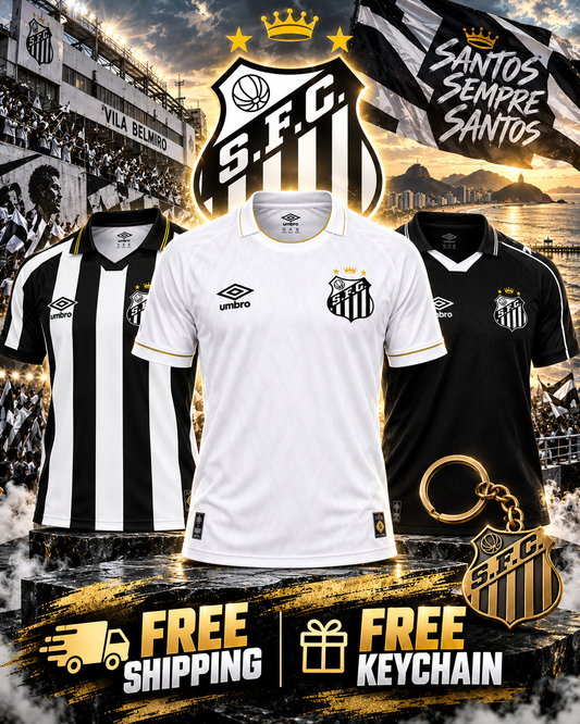 Combo 3 Camisas Santos 2025/26 (Home, Away e Third) - Torcedor
