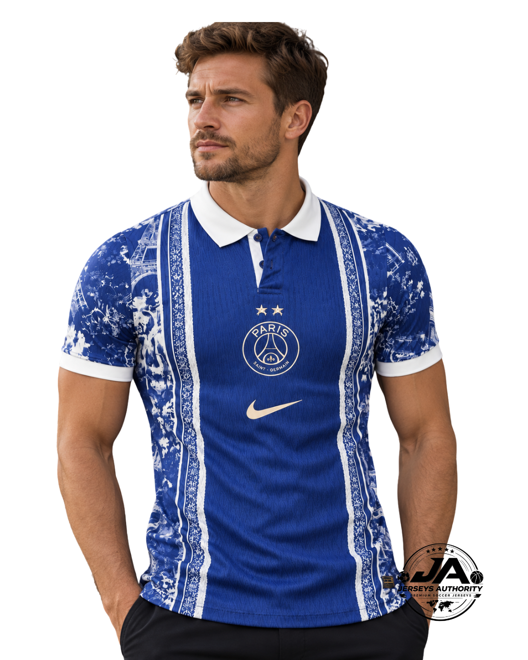 Polo PSG Vintage Gráfico Torre Eiffel París 2026/27 - Versión Jugador