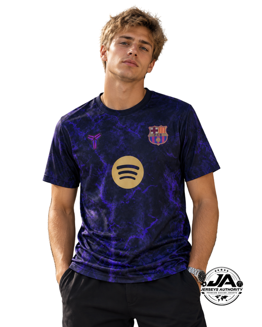 26/27 Barcelona Purple Marbled Pattern Pre-Match Jersey