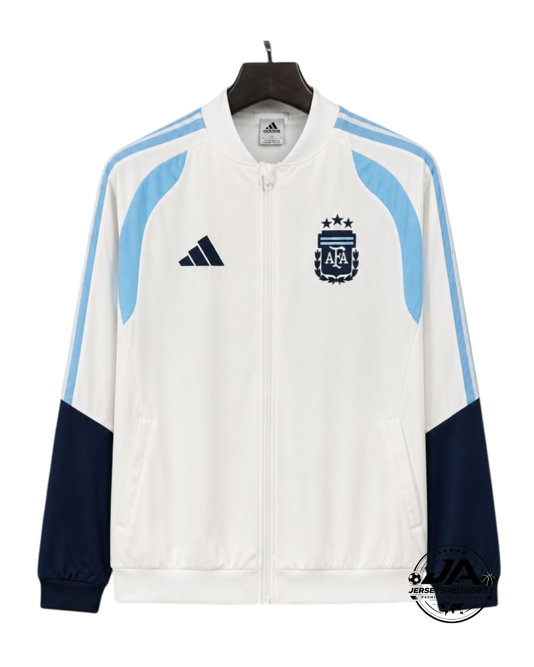 2026 Argentina White Full Zipper Windbreaker