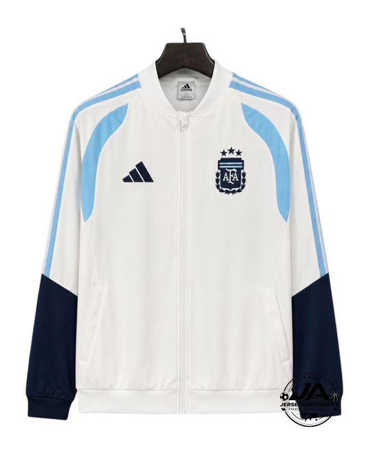 2026 Argentina White Full Zipper Windbreaker