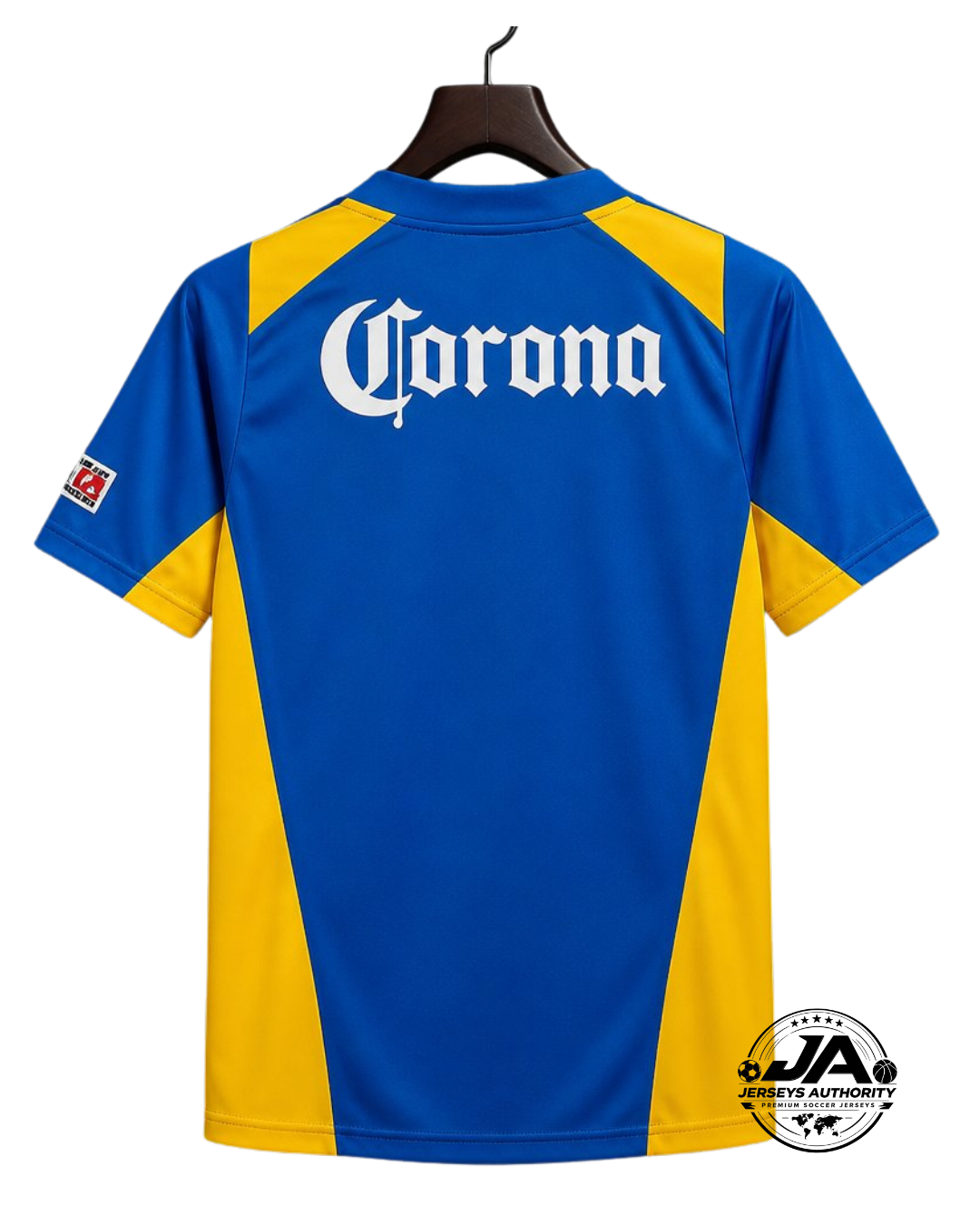 Retro 05/06 Club América Away Blue and Yellow with Coca-Cola Sponsor Jersey