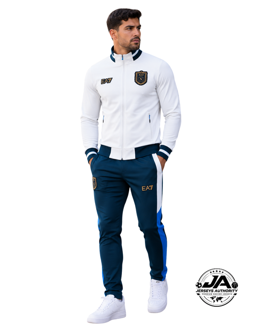 26/27 SSC Napoli White Full Zipper Jacket Tracksuit + Long Pants