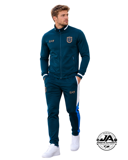 26/27 SSC Napoli Dark Green Full Zipper Jacket Tracksuit + Long Pants