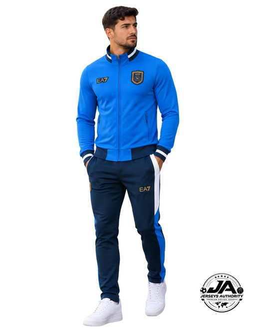 26/27 SSC Napoli Blue Full Zipper Jacket Tracksuit + Long Pants