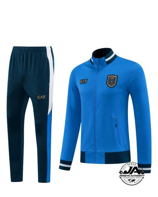 26/27 SSC Napoli Blue Full Zipper Jacket Tracksuit + Long Pants