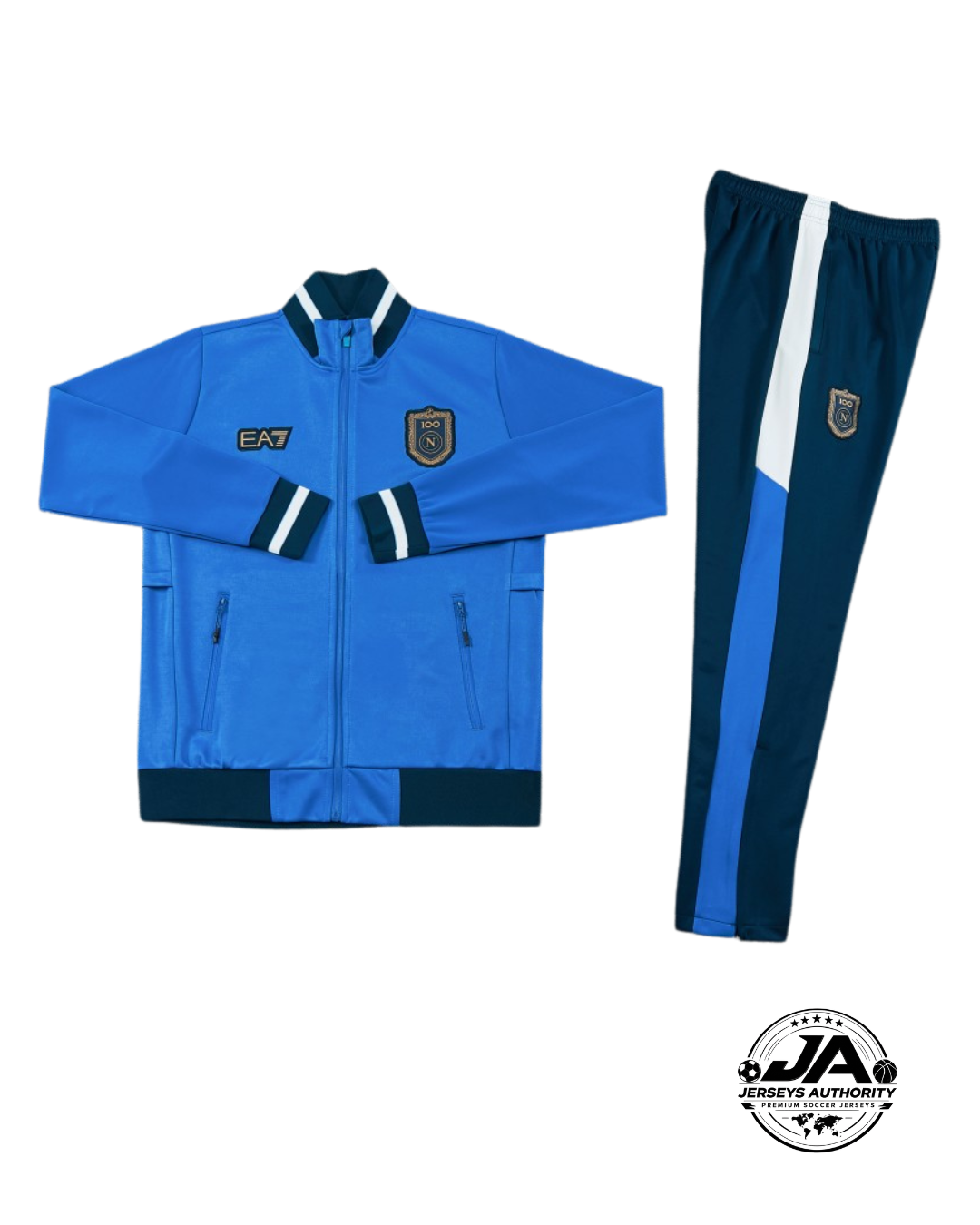 26/27 SSC Napoli Blue Full Zipper Jacket Tracksuit + Long Pants