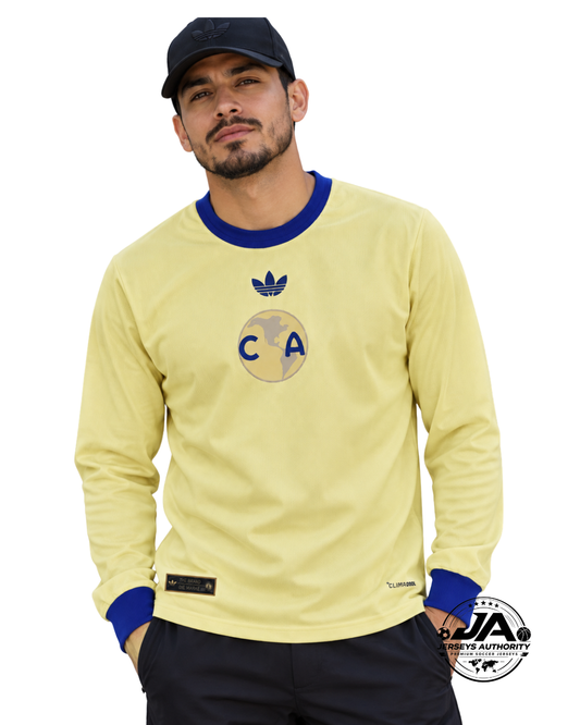 26/27 Club America Third Light Yellow 110Th Anniversary Long Sleeve Jersey - Fan Version