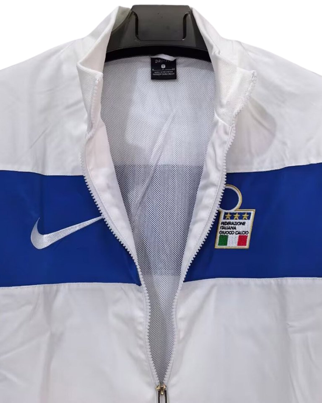 Retro 94/95 Italy White Full Zipper Windbreaker