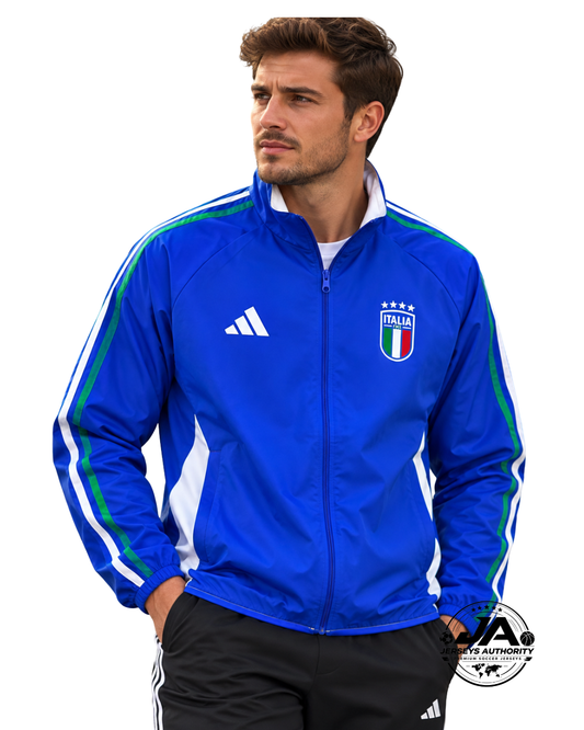 2026 Italy Blue Full Zipper Windbreaker