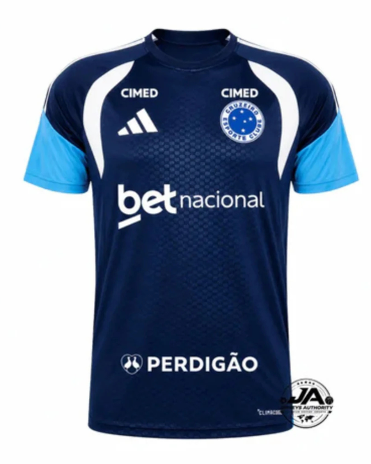 Camisa Cruzeiro Treino Adidas Comissão 2026 Com Patrocínios - Torcedor
