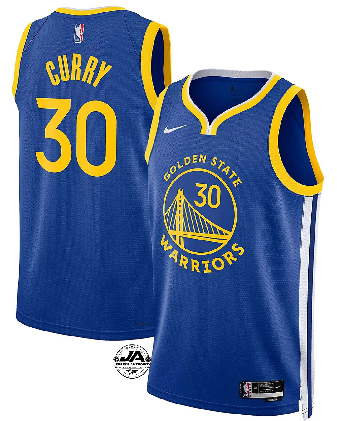 Camiseta de Stephen Curry de los Golden State Warriors - Azul/Amarillo - Nike