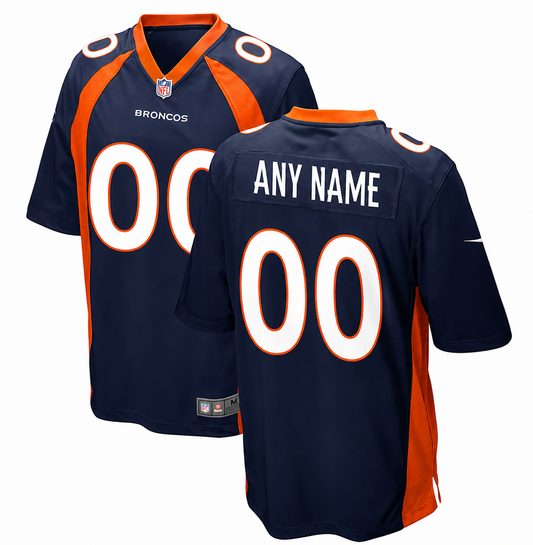 Camiseta de juego alternativa personalizada de los Denver Broncos - Azul marino