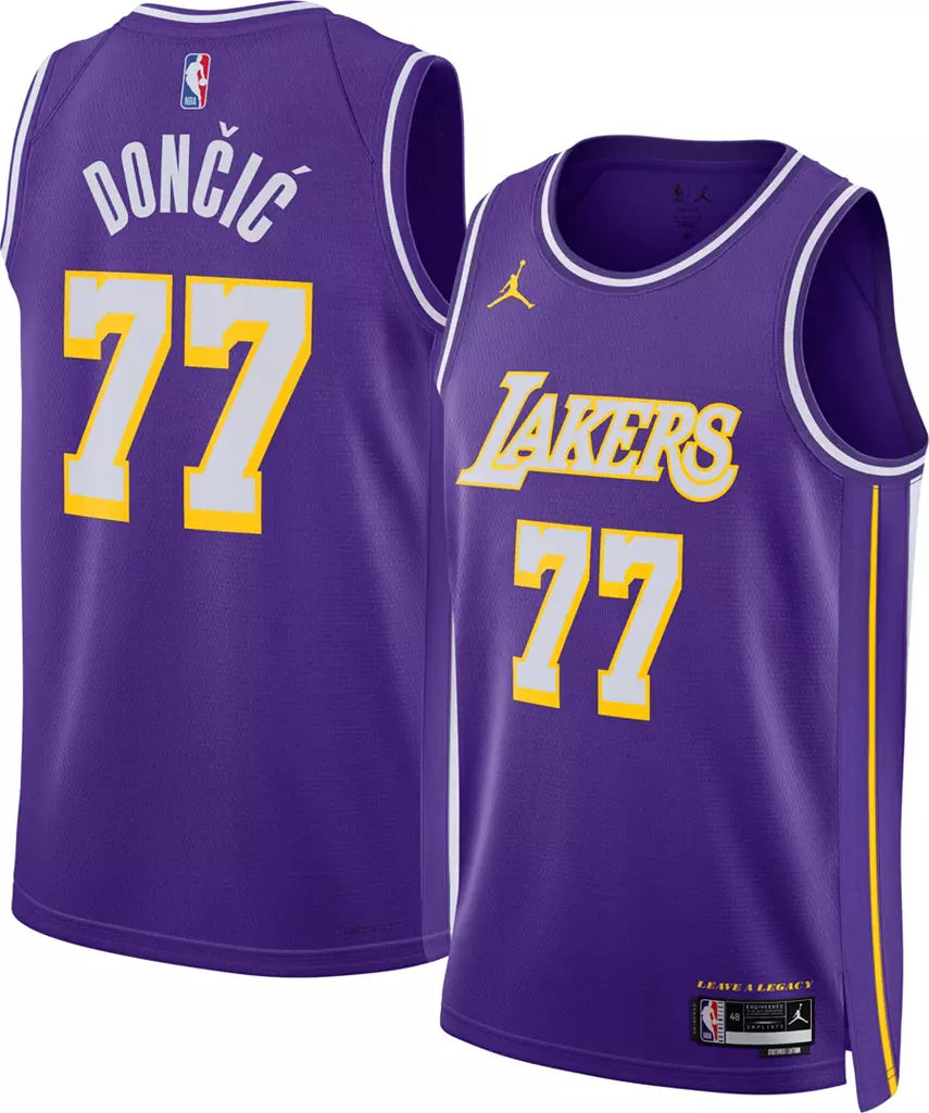 Camiseta Edición Statement de Luka Dončić de Los Angeles Lakers - Morada