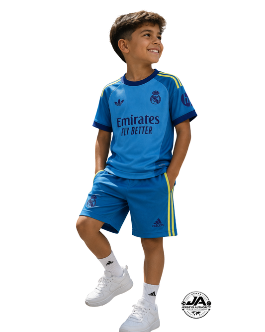 26/27 Kids Real Madrid Goalkeeper Away Blue Jersey