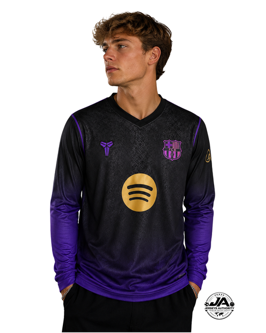 26/27 Barcelona x Kobe Bryant Black & Purple Gradient Long Sleeve Special Edition Jersey