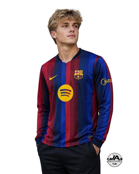 Camiseta de manga larga local del Barcelona 26/27 - Versión de aficionado