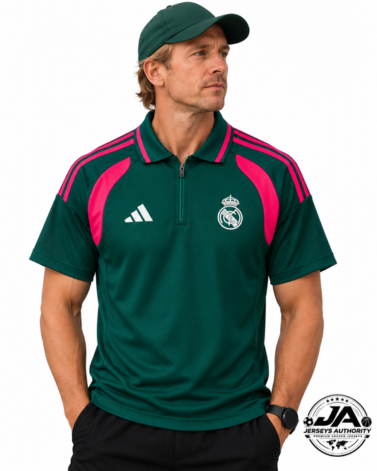 26/27 Real Madrid Training Dark Green Polo Jersey