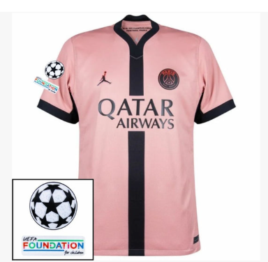 Paris Saint-Germain Third Jordan Fan Jersey 2023/24 UCL Patches