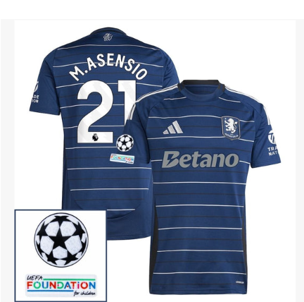 Aston Villa Marco Asensio 21 Third Fan Jersey 2024/25 Patches UCL UEFA Foundation (Official Printing)