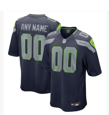 Seattle Seahawks College Custom Game Jersey - Navy