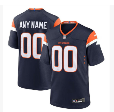 Denver Broncos Alternate Mile High Collection Custom Game Jersey - Navy