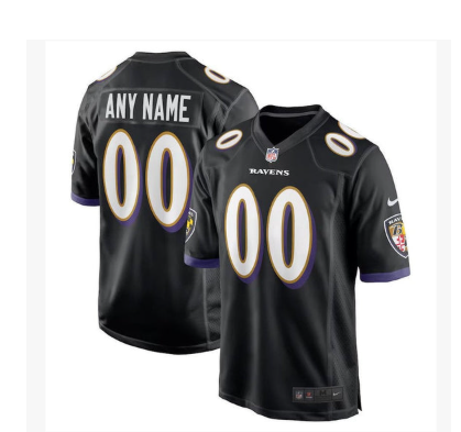 Baltimore Ravens Alternate Custom Game Jersey - Black
