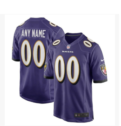 Baltimore Ravens Custom Game Jersey - Purple