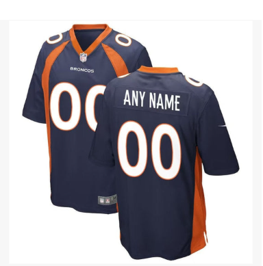 Denver Broncos Alternate Custom Game Jersey - Navy