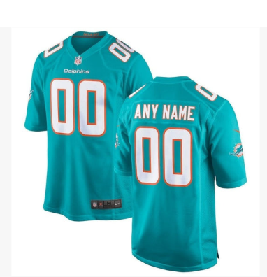 Miami Dolphins Aqua Alternate Custom Game Jersey