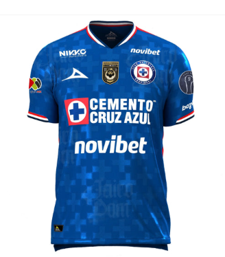 Cruz Azul Home Fan Jersey 2025/26 w/ Champions 9 + BBVA