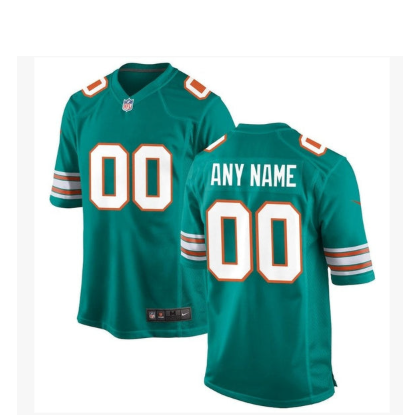 Miami Dolphins Custom Game Jersey - Aqua
