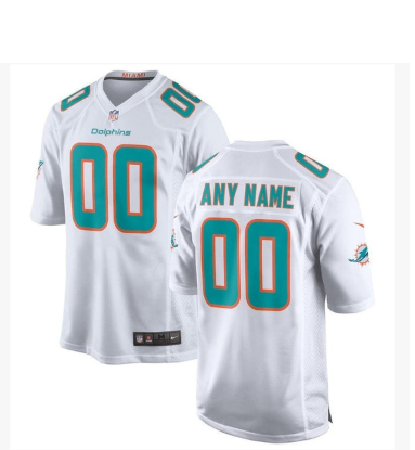 Miami Dolphins Alternate Custom Game Jersey - White