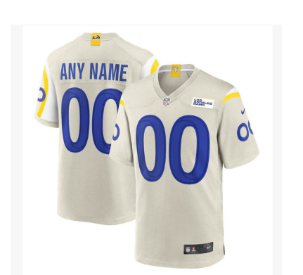 Los Angeles Rams Bone Custom Game Jersey