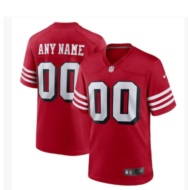 San Francisco 49ers Scarlet Alternate Custom Game Jersey