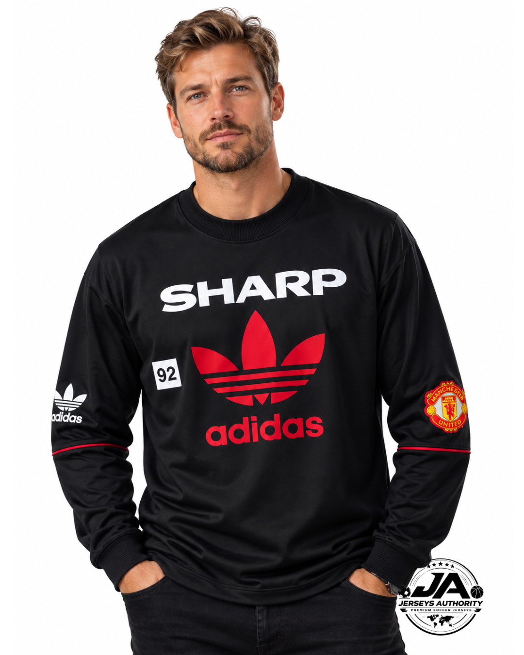 Manchester United 90/92 Black Long-Sleeved Retro Sweatshirt