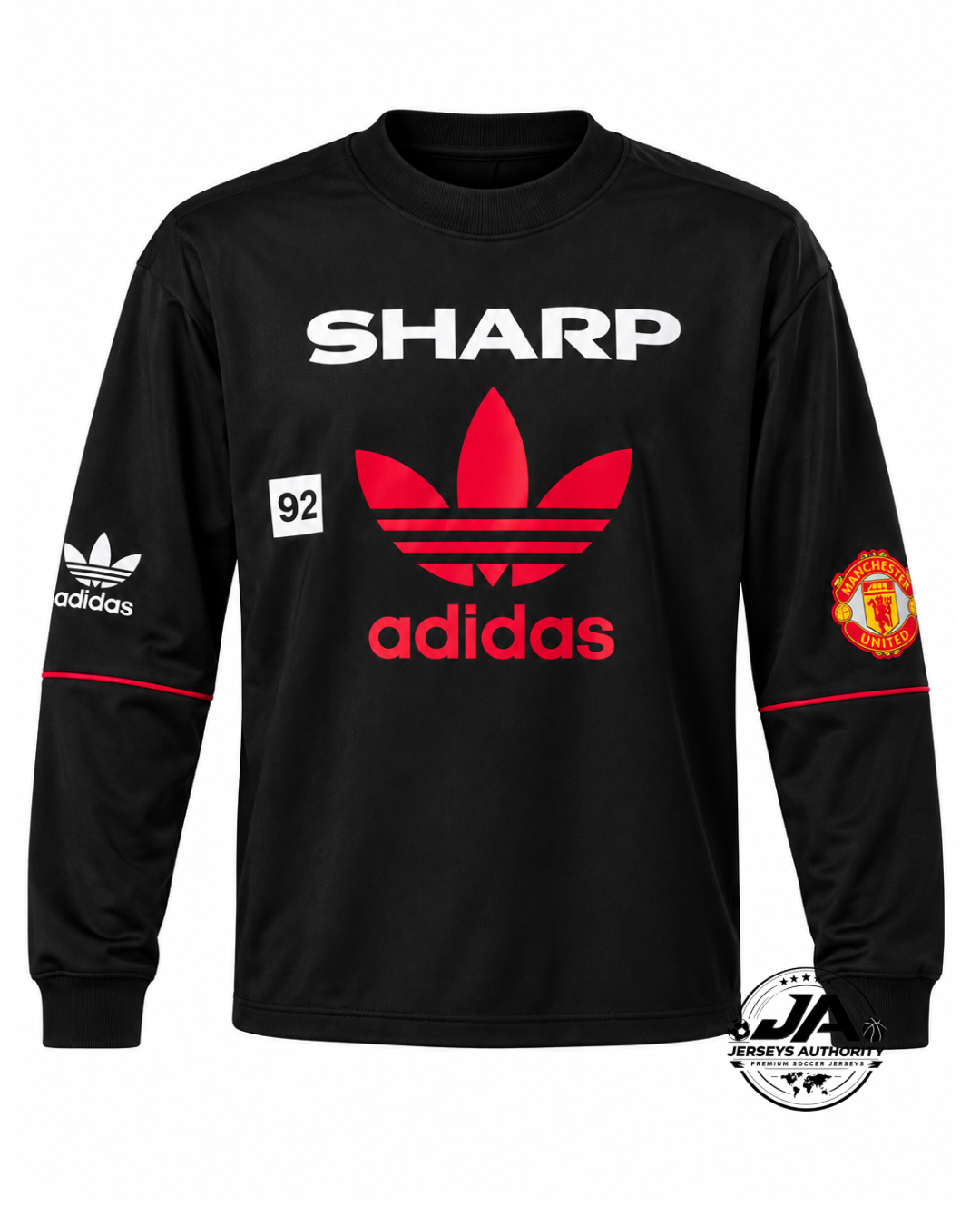 Manchester United 90/92 Black Long-Sleeved Retro Sweatshirt