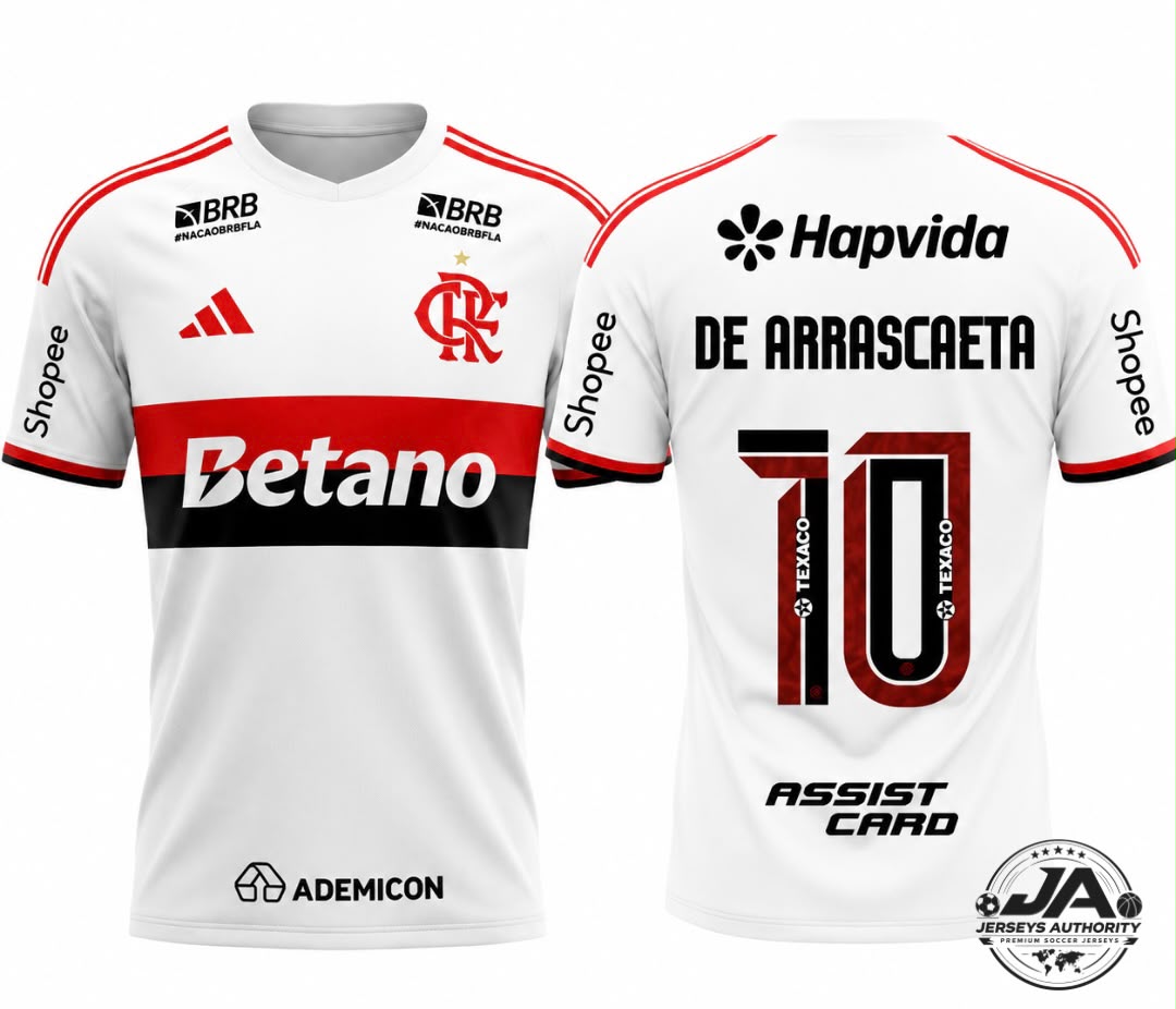 Flamengo 26/27 Away Jersey #10 Arrascaeta - with Sponsors - Fan Version