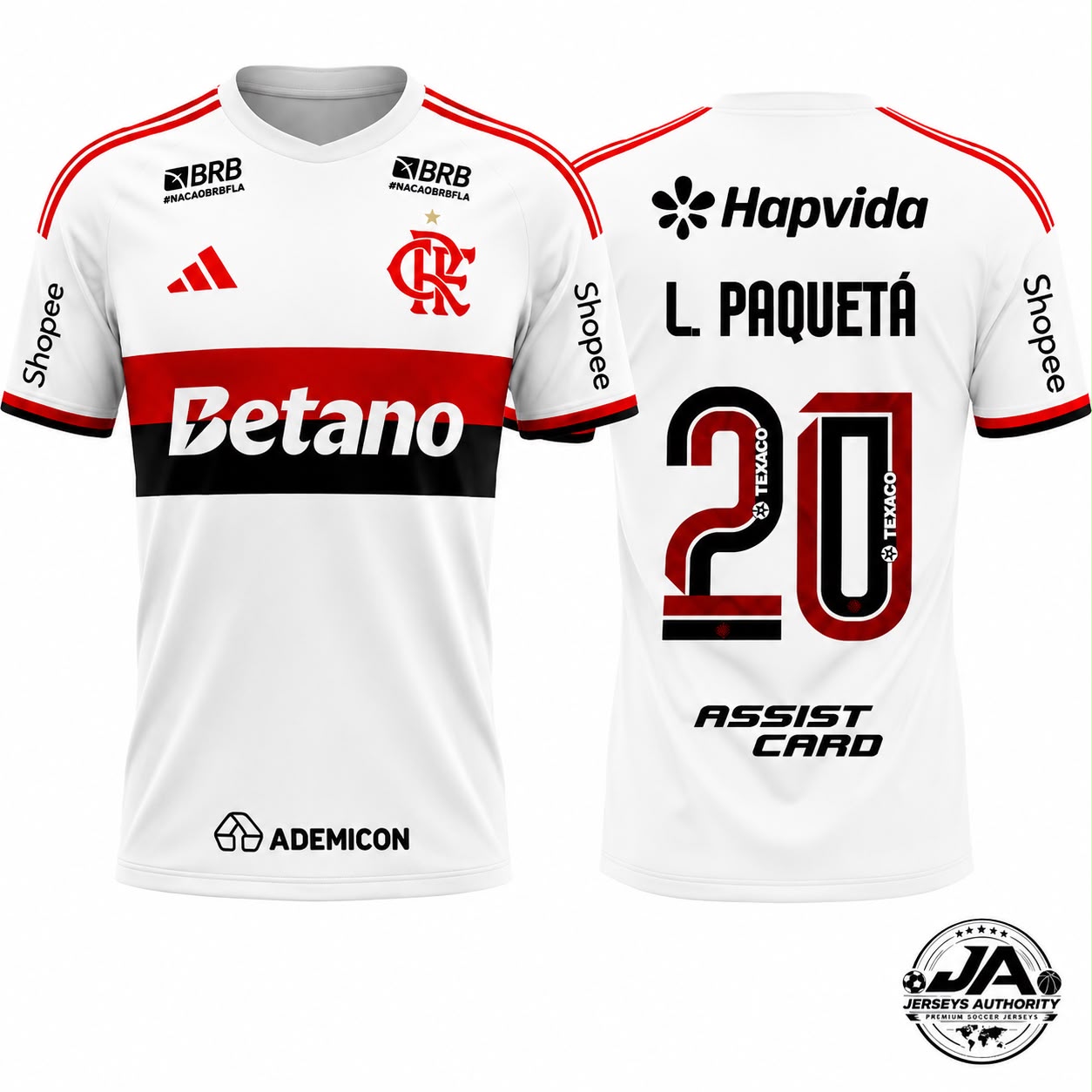 Flamengo 26/27 Away Jersey #20 PAQUETA - with Sponsors - Fan Version