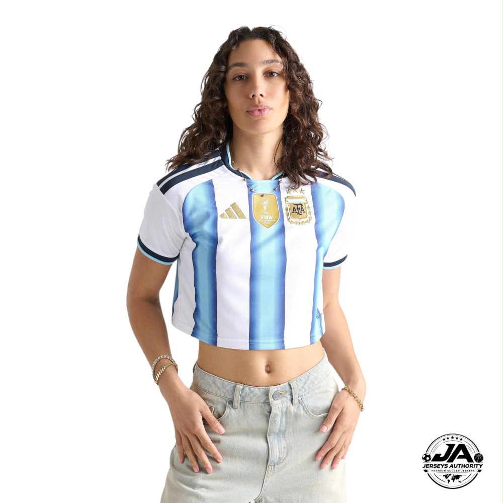2026 Argentina Women's Stadium Home Cropped Soccer Jersey - World Cup 2026