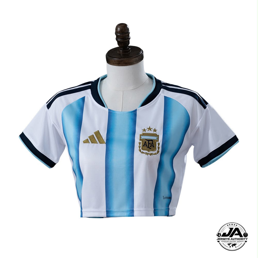 2026 Argentina Women's Stadium Home Cropped Soccer Jersey - World Cup 2026