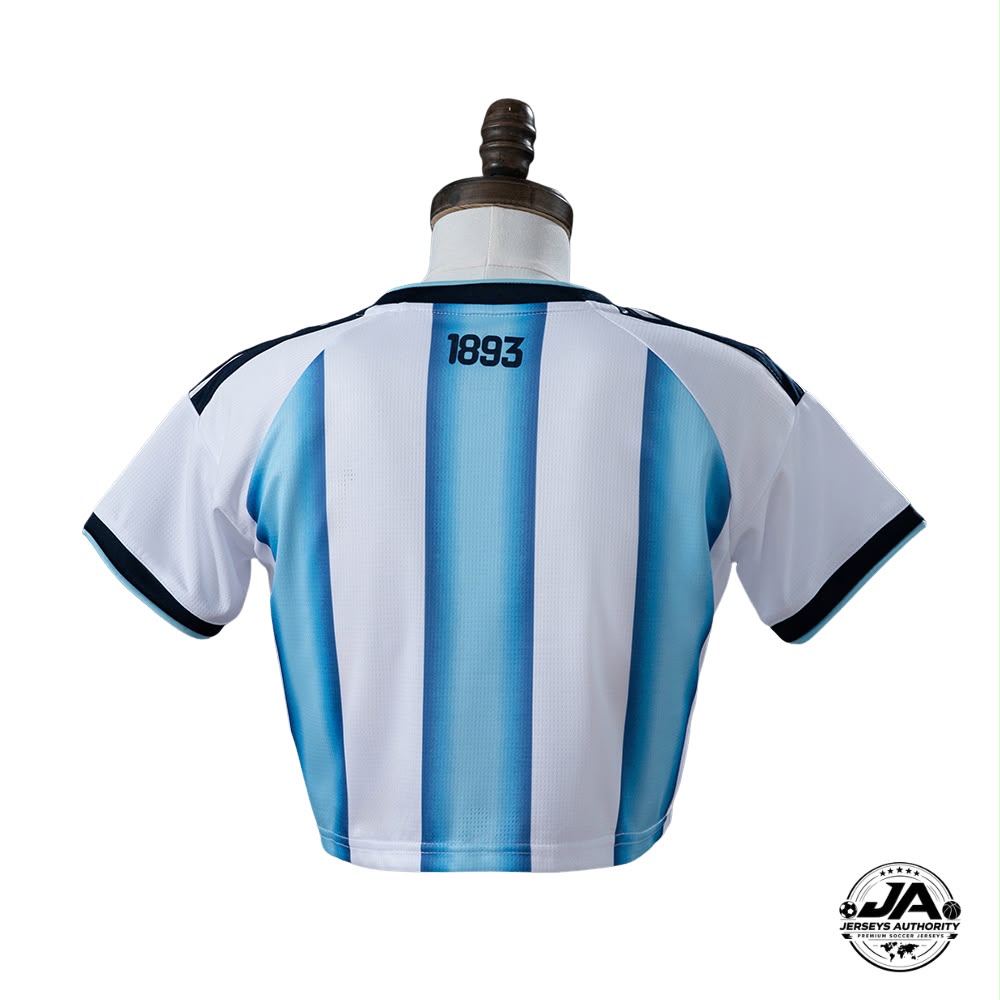 2026 Argentina Women's Stadium Home Cropped Soccer Jersey - World Cup 2026