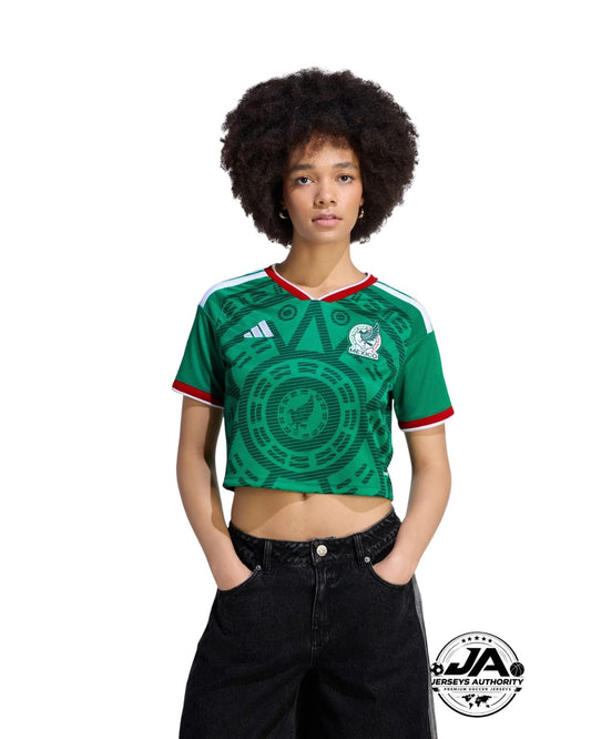 2026 Mexico Women's Stadium Home Cropped Soccer Jersey - World Cup 2026