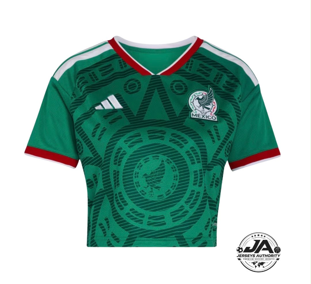 2026 Mexico Women's Stadium Home Cropped Soccer Jersey - World Cup 2026