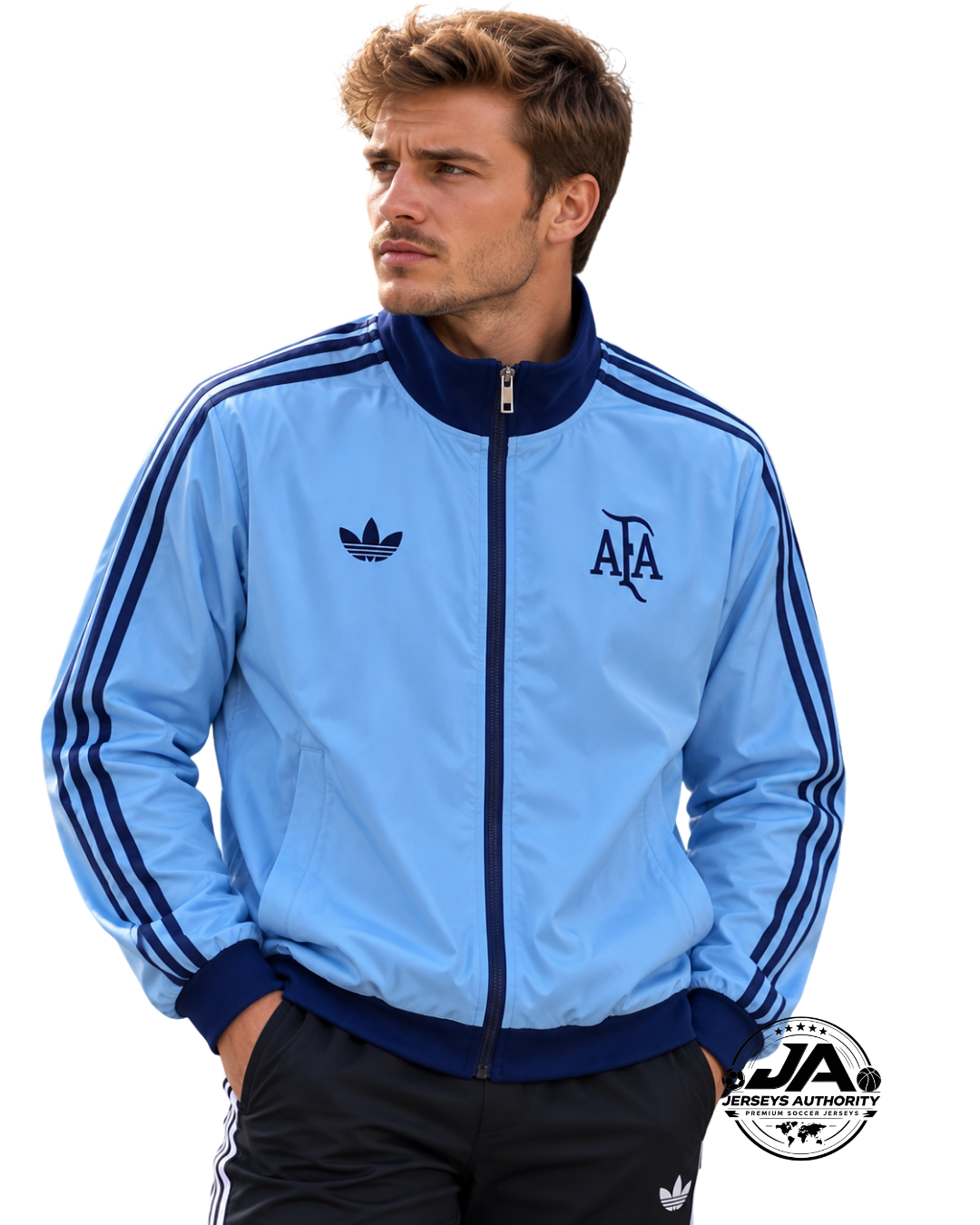 Argentina blue windbreaker logo detail
