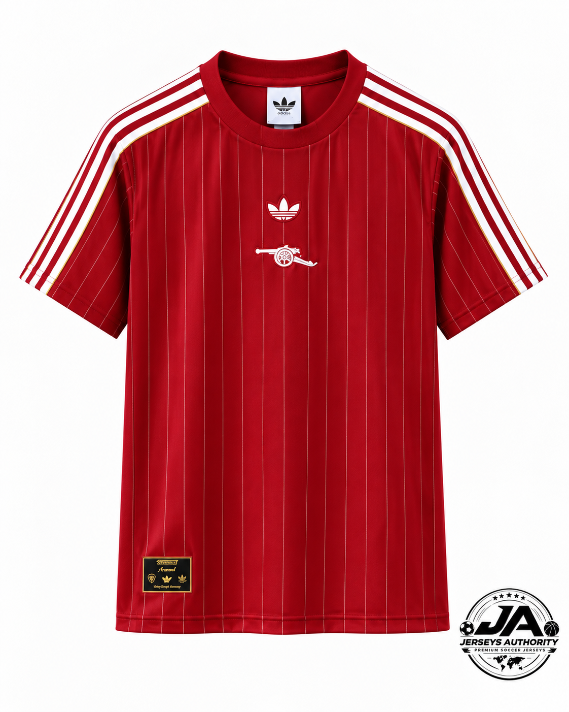Arsenal 26/27 wine casual jersey front with Jerseys Authority logo