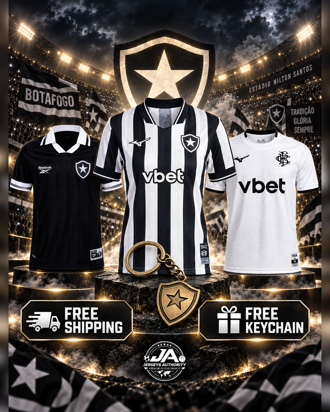 Botafogo combo three jerseys with free shipping and free keychain