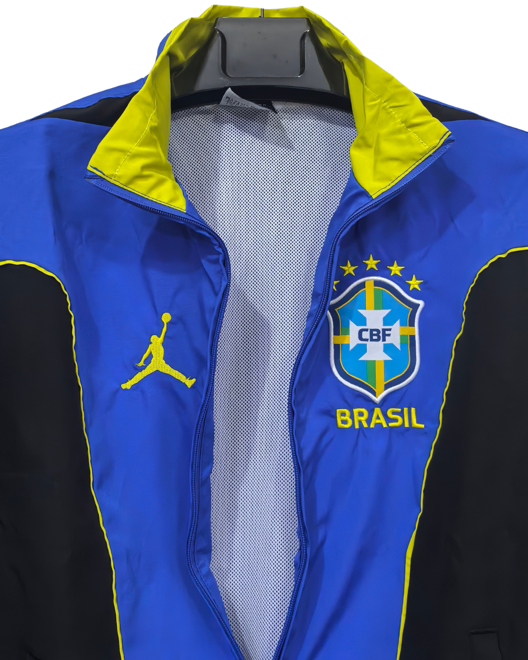 26/27 Brazil Dark Blue Full Zipper Windbreaker - Detail